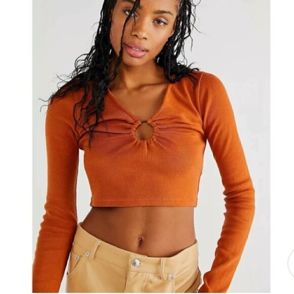 𝅺free People Key  To My Heart Crop Top xsmall - Picture 1 of 10